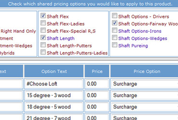 Image Shared Pricing Options and Attribute Sets